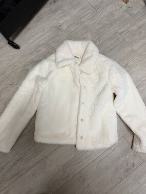 Epic Threads Off-White Faux Fur Button Coat